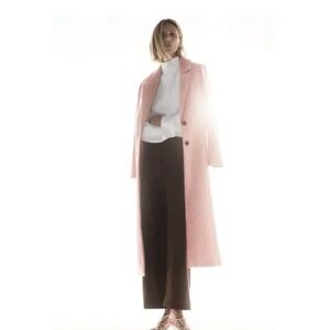 Zara woman long buttoned coat pink marl 5070/151